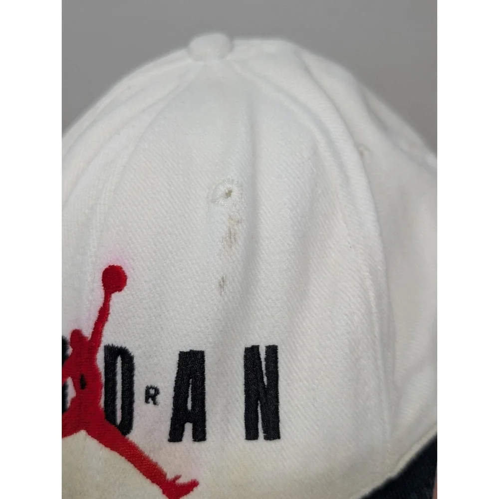 DISTRESSED Vintage 90s Nike Air Jordan  Black White Snapback Cap Made In USA